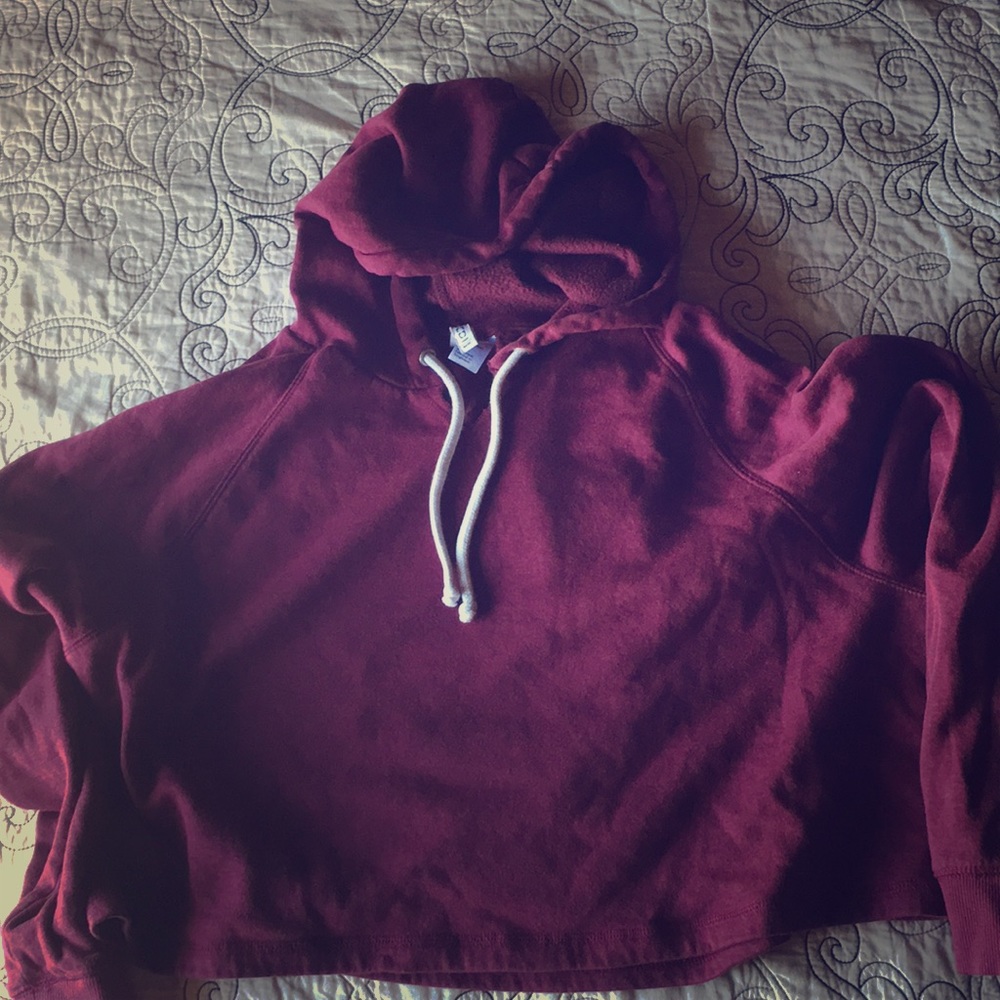 Maroon crop hoody